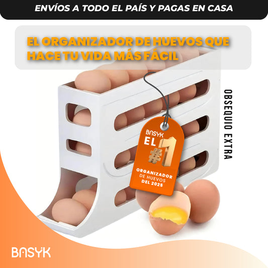 Organizador Automático de Huevos – Ahorra Espacio, Mantén el Orden y Evita Desperdicios en tu Cocina